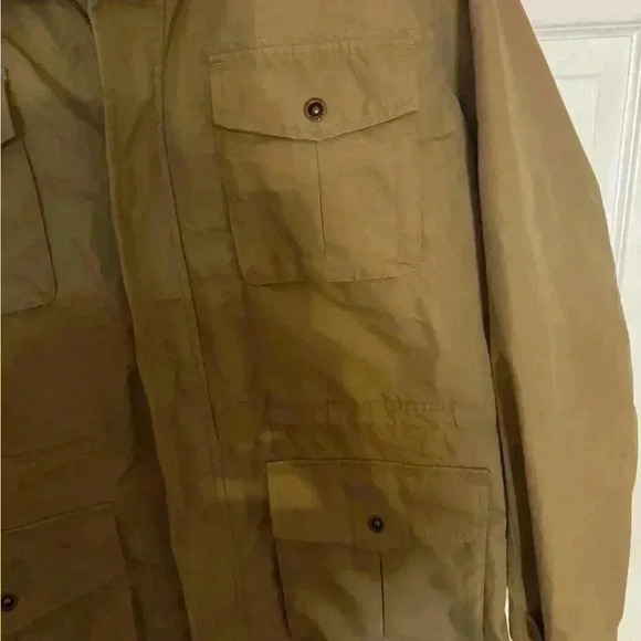 LL Bean Men’s Khaki Field Work Jacket with Hideaway Hood Size L - Picture 3 of 11